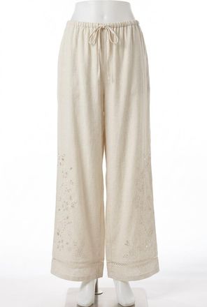 Z Supply Sid Embroidered Woven Pants In White