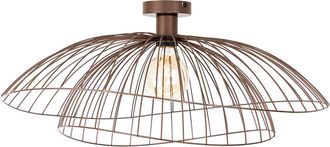 QAZQA Qazqa - Dise&ntilde;o Plaf&oacute;n De Dise&ntilde;o Bronce 45 Cm - Pua Acero Redonda Adecuado Para Led Max. 1 X 40 Watt