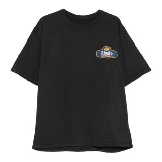 Rhude Racing Crest T-Shirt - male - Rhude - T-Shirts - Black - S - Tops
