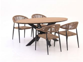 Bellagio la vita attrattiva Manifesto Belpasso/Fidenza 180cm ovaal dining tuinset 5-delig