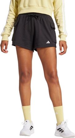 adidas French Terry Cargo Shorts in Black/whit at Nordstrom Rack, Size X-Small