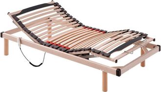 Colchones Aznar Cama El&eacute;ctrica Madera Kronos 5 Planos L&aacute;minas Haya 105x190 Cm