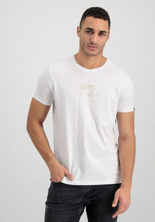 Alpha Industries T-Shirt ALPHA INDUSTRIES Basic T-Shirt ML Foil Print, Herren, Gr. XXL, weiss (wei&szlig;), Obermaterial: 100% Baumwolle, Shirts T-Shirt