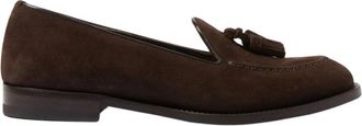 Scarosso Bruine Suede Kwastjes Loafers - Dames - Loafers - Bruin - 38 1/2 EU - Su&egrave;de - Schoenen