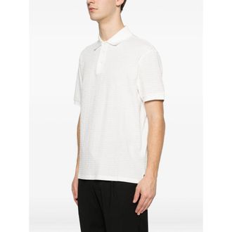 Emporio Armani Cotton Textured Polo - White