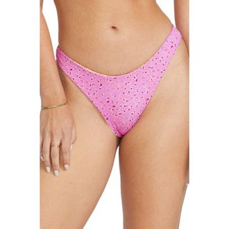 Billabong Folk Story Hike Reversible Bikini Bottoms in Pink Multi at Nordstrom Rack, Size X-Large
