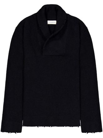 Laneus shawl-collar jumper - men - Wool - L - Black