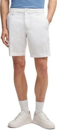 BOSS Slice Stretch Cotton Shorts in White at Nordstrom Rack, Size 34