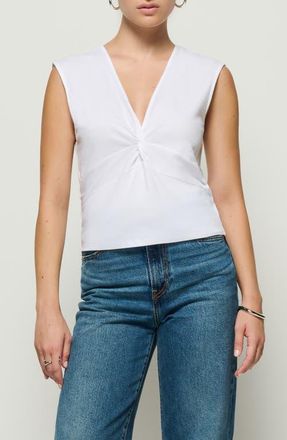 Nation Ltd Shelly Twist Front Sleeveless Top in White at Nordstrom, Size Large