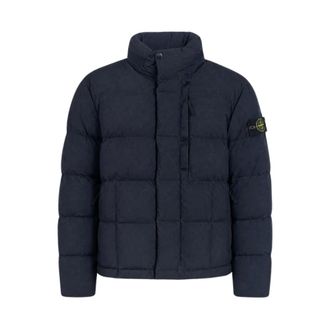 Stone Island Doudoune Coton Toile - Heren - Jassen - Blauw - Maat: XL Katoen