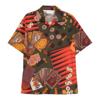 Dr&ocirc;le de Monsieur Casino Patterned Short-sleeve Shirt - Heren - Korte mouwen Overhemden - Veelkleurig - L - Katoen - Overhemden