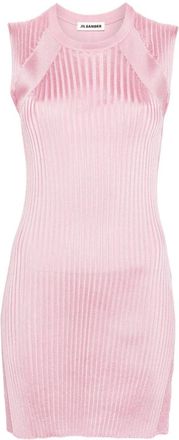 Jil Sander wide-ribbed sleeveless tunic - women - Viscose - 36 - Pink