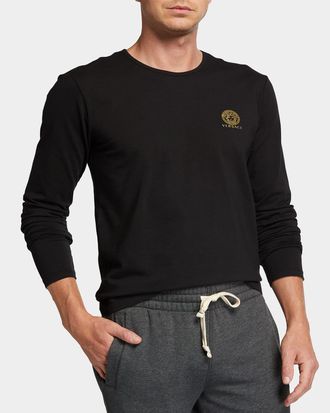 Versace Mens Medusa Logo Long-Sleeve T-Shirt