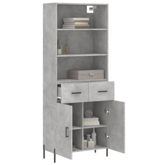 Berkfield Home Highboard Concrete Grey 69.5x34x180 cm Engineered Wood