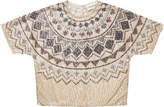 Munthe Tops, Dames, Beige, M, Pailletten, Vunny Top