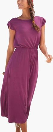 Lascana Womens Flutter Sleeve Dress in Purple at Nordstrom, Size 10