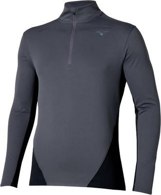 Mizuno Mens Tech Thermal Charge Breath Thermo Half Zip Long Sleeve Tee In Odyssey Grey