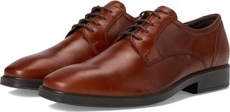 Ecco Milan Plain Toe Oxford Mens Lace Up Wing Tip Shoes Cognac : EU 46 (US Mens 12-12.5) D - Medium, Leather