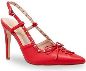 Chase + Chloe by Intouch Footwear Amalia Stud Slingback Pointed Toe Pump in Red at Nordstrom Rack, Size 5.5