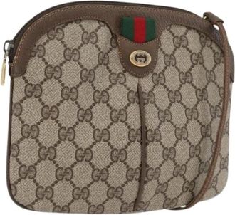 Gucci Pre-owned Vintage Schoudertas - Dames - Vintage Schoudertas - Beige - ONE Size - Leer - Vintage