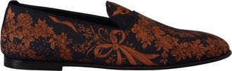 Dolce & Gabbana Blauwe Roest Bloemen Loafers Schoenen - Heren - Loafers - Veelkleurig - 39 EU - Schoenen