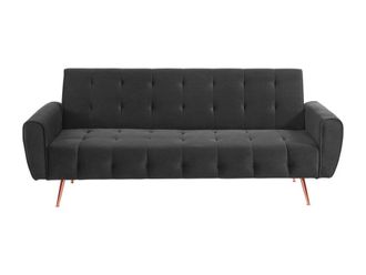 VENTE-UNIQUE.COM Sof&aacute; cama poli&eacute;ster 3 plazas gris antracita 209x83cm