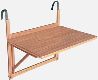 Sweeek Mesa Auxiliar De Madera Para Balc&oacute;n, Plegable