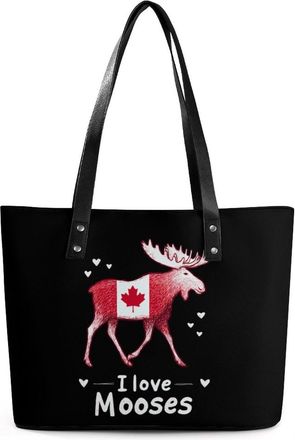 Generic I Love Heart Mooses Tote Bags for Women Cute Shoulder Purses Handbags