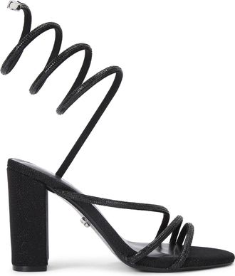 Carvela Womens Swirly Block Sandals - Black - Size UK 5