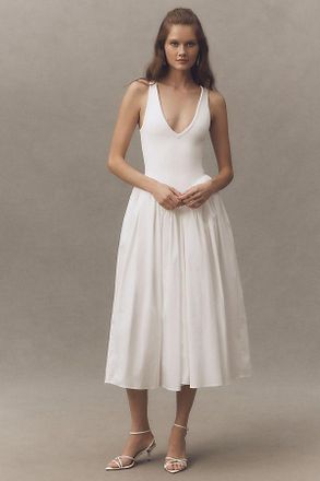 Ronny Kobo Sirinda Sleeveless V-Neck Drop-Waist Stretch Jersey Maxi Dress