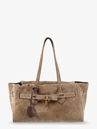 Brunello Cucinelli Borsa a spalla in suede con dettaglio lucchetto logato - BRUNELLO CUCINELLI - gender_Woman