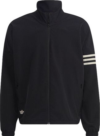adidas Logo Printing Pattern Stripe Stand Jacket Asia Sizing Black HM1868