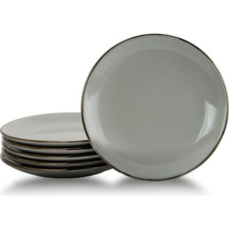 Elama Tahitian Sand 6-Piece Salad Plate Set in Gray at Nordstrom