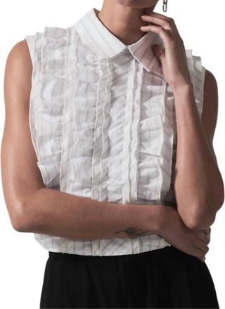 Secular Mirabel Shirt Blouse In White Stripe
