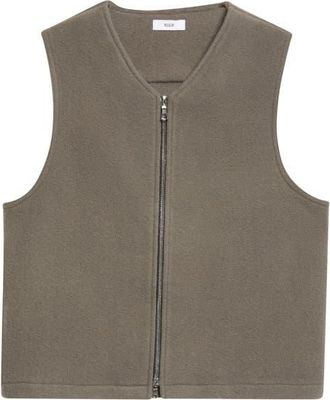 Rier Wool Fleece Zip Vest in Zinc Fleece at Nordstrom, Size X-Small