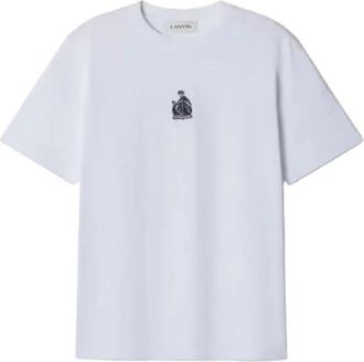 Lanvin T-shirt Logo M&D Geborduurd - unisex - T-shirts - Wit - M - Katoen - Tops
