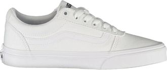 Vans Schoenen, Dames, Wit, 36 EU, Sportieve witte vetersneakers met contrastdetails