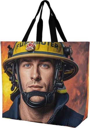 Generic Firefighter Fireman Shoulder Bag Portable Carry Bag Durable Handbags For College Casual Beach