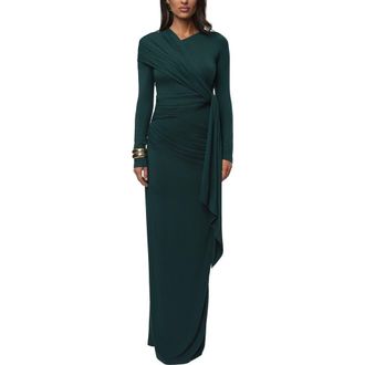 JLUXLABEL Glitz Asymmetric Maxi Dress in Emerald at Nordstrom, Size Medium