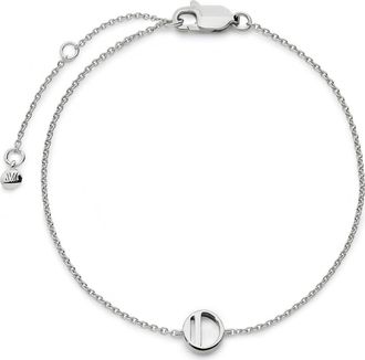 Monica Vinader Initial Pendant Bracelet in Sterling Silver O at Nordstrom