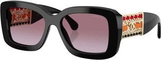 Chanel Sunglasses, female, Black, Size: 54 MM Ch5535Q Sunglasses