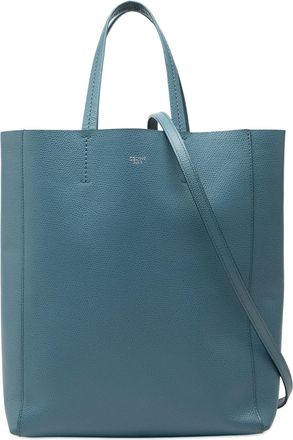 Celine Pre-owned Womens Small Grained Calfskin Vertical Cabas Satchel - Blue Leather - One Size
