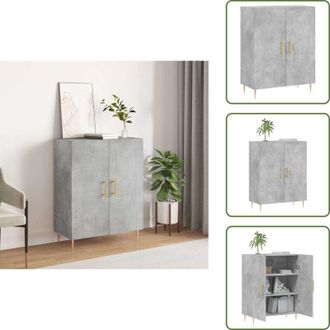 vidaXL The Living Store Credenza Grigio Cemento 69,5x34x90 cm in Legno Multistrato - Credenza grigio cemento
