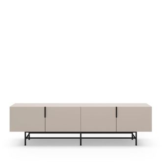 DRAWER Mueble de TV de 4 puertas en madera y metal L200cm - Beige