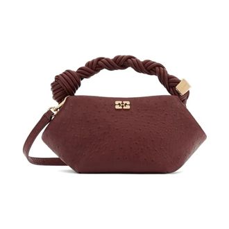 Ganni Bou Mini Ostrich - - Bags - Donna - Rosso - ONE SIZE