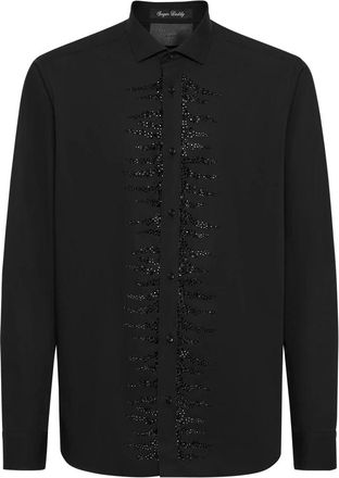 Philipp Plein Sugar Daddy Cut Shirt - Heren - Casual Overhemden - Zwart - 3XL - Katoen - Overhemden
