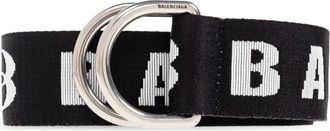Balenciaga Cintura con logo e doppio anello - Nero