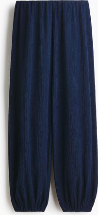 H&M Gecrinkelte Hose mit Balloon Leg - Blue