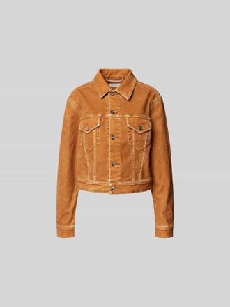 Paco Rabanne Jeansjacke mit Knopfleiste in Camel, Gr&ouml;&szlig;e XS/S