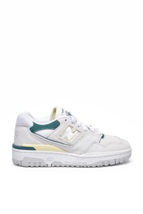 New Balance White Leather Polyester Rubber Womens Sneakers